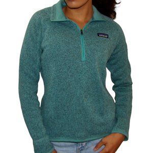 Patagonia Sweater Quarter Zip Teal Green Aqua Size Small
